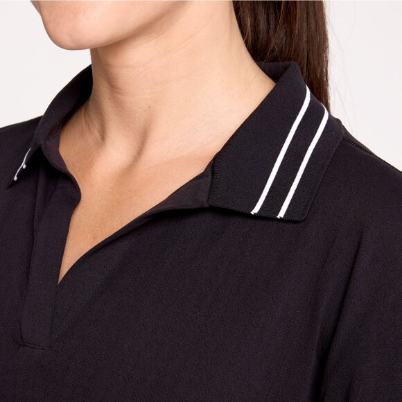 CALIA Women's Seamless Polo in Pure Black - Picture 5 of 5